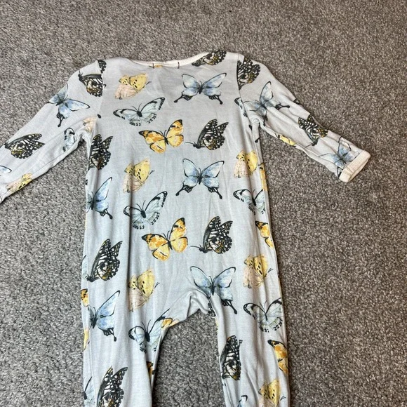 Milkbarn Baby Footed Romper 3-6 Months Butterfly Organic Cotton Snap Pajama - Picture 13 of 13